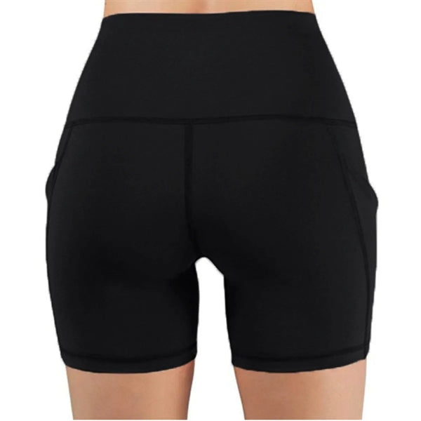 High Waist Yoga Shorts with Deep Pockets