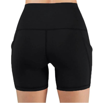 High Waist Yoga Shorts with Deep Pockets