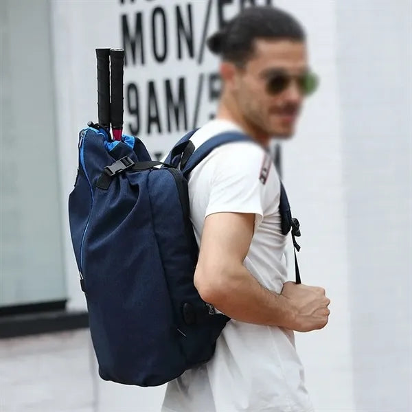 Tennis Racket Backpack with USB Port and Reflective Strip