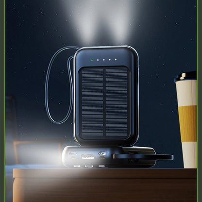 10000Mah Solar Power Bank Portable Charger Built-In Cables