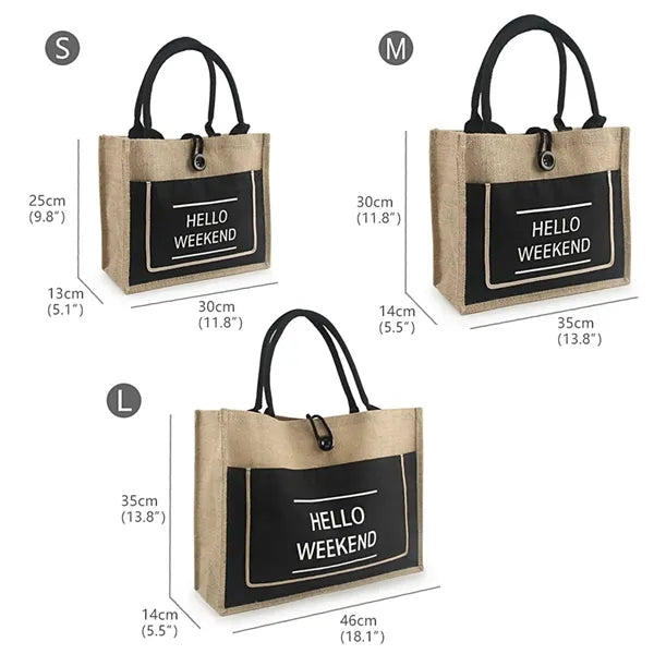 Large Jute Tote Bag