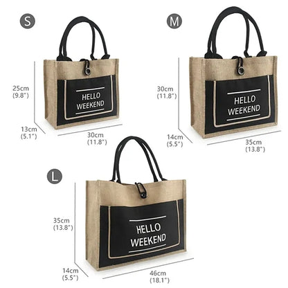 Large Jute Tote Bag