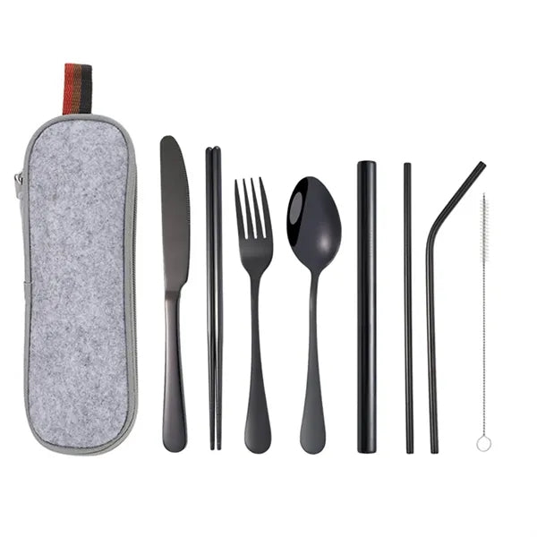8-Piece Travel Utensils with Case