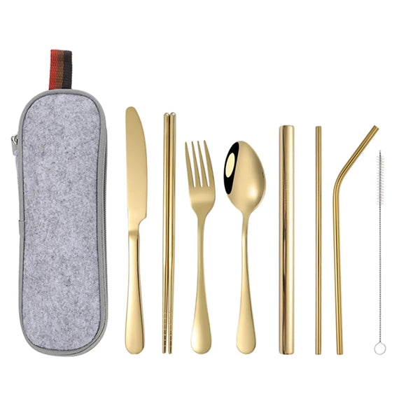 8-Piece Travel Utensils with Case