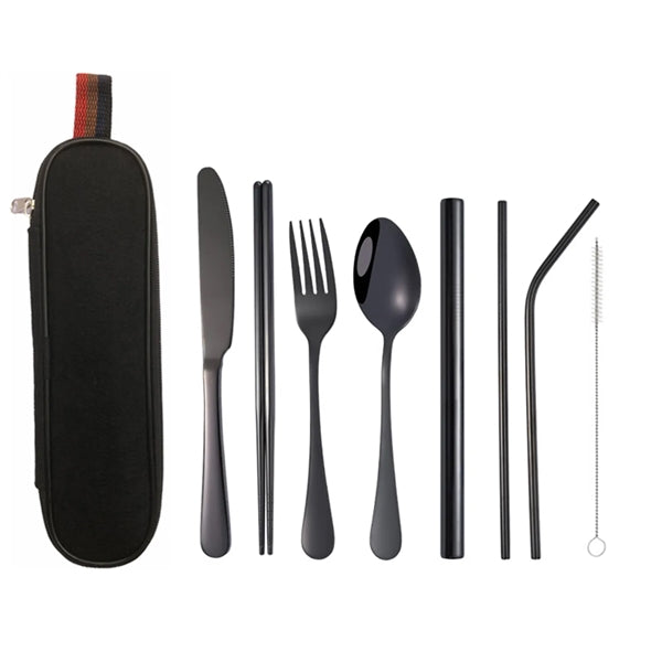 8-Piece Travel Utensils with Case