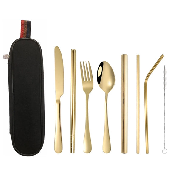 8-Piece Travel Utensils with Case