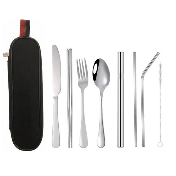 8-Piece Travel Utensils with Case