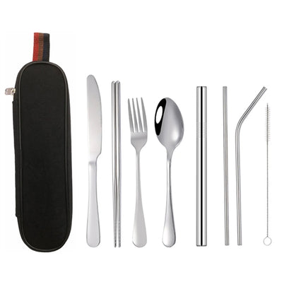 8-Piece Travel Utensils with Case