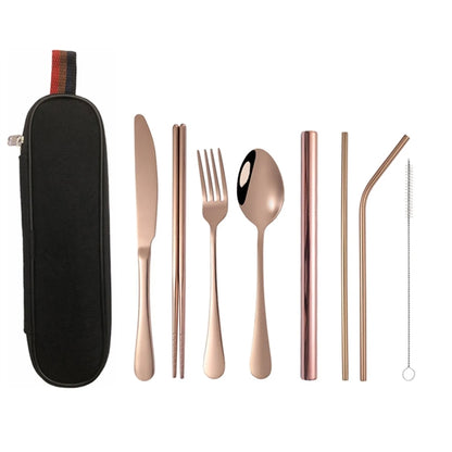 8-Piece Travel Utensils with Case