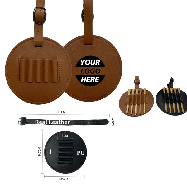 Personalized Leather Golf Gifts Tag Tees Holder Bag