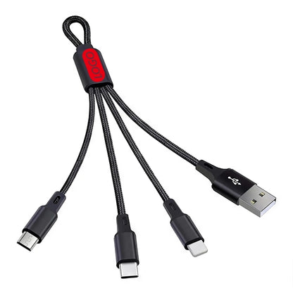 Portable Keychain 3 in 1 Charger Cable Nylon Braided