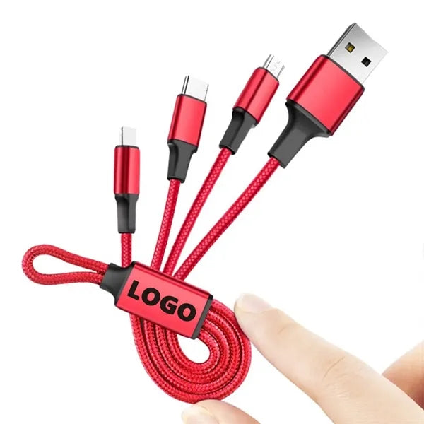 Portable 3 in 1 Charger Cable Nylon Keyring