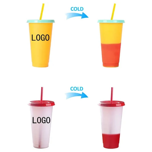 Color Changing Cup With Lid And Straw