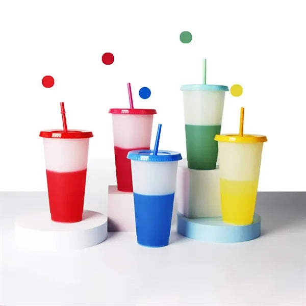 Color Changing Cup With Lid And Straw