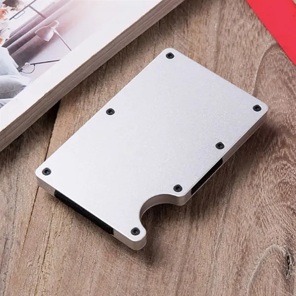 Rfid Blocking Slim Metal Wallet For Men With Money Clip