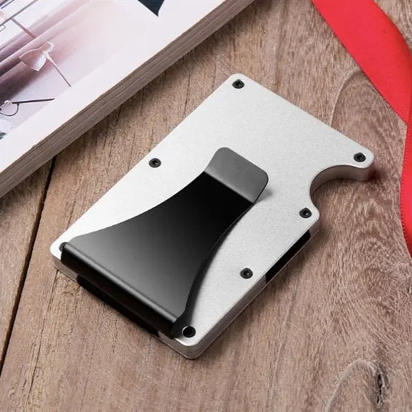Rfid Blocking Slim Metal Wallet For Men With Money Clip
