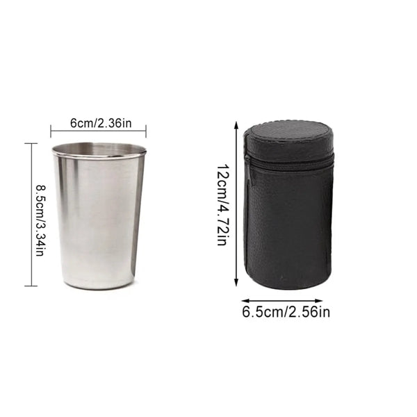 4 Pieces Outdoor Stainless Steel Cups Set