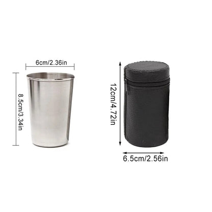 4 Pieces Outdoor Stainless Steel Cups Set