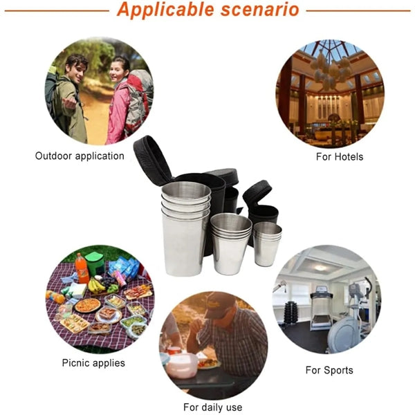 4 Pieces Outdoor Stainless Steel Cups Set