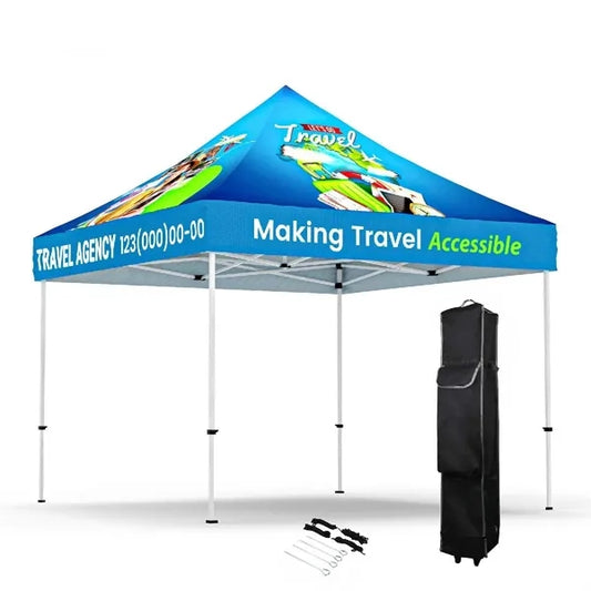 10' X 10' Hex Aluminum Frame with Custom Printed Canopy