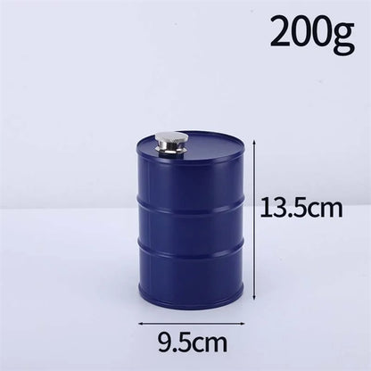 25Oz. Stainless Steel Oil Drum Shape Flask