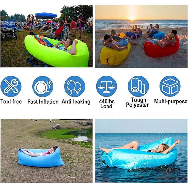 90x 27In Portable Inflatable Lounger Air Sofa
