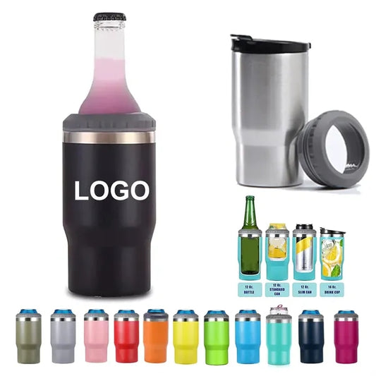 14 Oz Two Way Lid Can Cooler Tumbler Insulated Bottle Holder