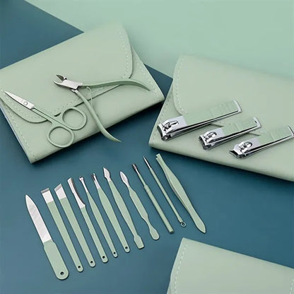 16 PC Stainless Steel Manicure Nail Clippers Pedicure Kit