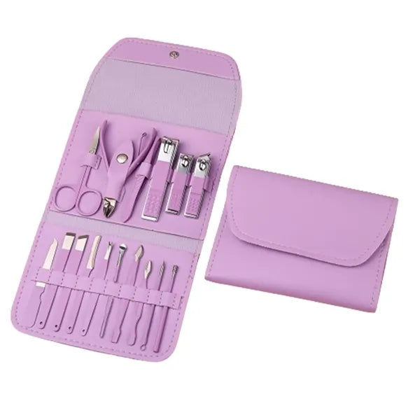 16 PC Stainless Steel Manicure Nail Clippers Pedicure Kit