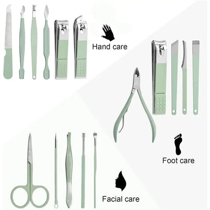 16 PC Stainless Steel Manicure Nail Clippers Pedicure Kit