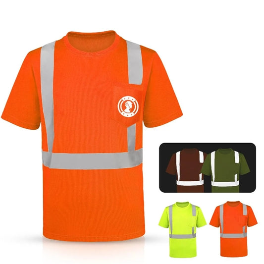 ANSI Class 2 HiVis Reflective Tape Safety Breathable T-Shirt