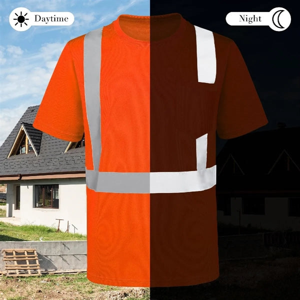 ANSI Class 2 HiVis Reflective Tape Safety Breathable T-Shirt