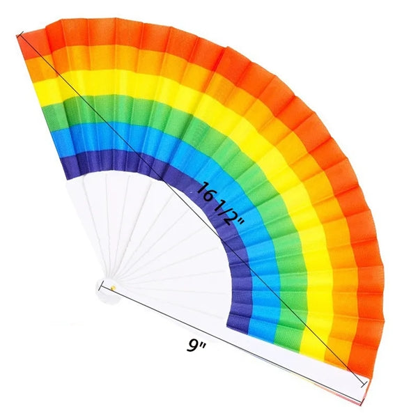 9" Rainbow Folding Handheld Fans