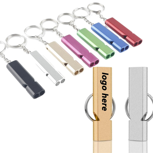 Safety aluminum alloy Camping Whistles with Keyring
