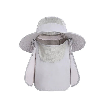 UV Sun Protection Wide Brim Hat with Face Cover & Neck Flap