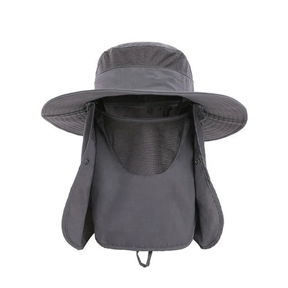 UV Sun Protection Wide Brim Hat with Face Cover & Neck Flap