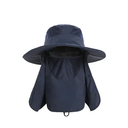 UV Sun Protection Wide Brim Hat with Face Cover & Neck Flap