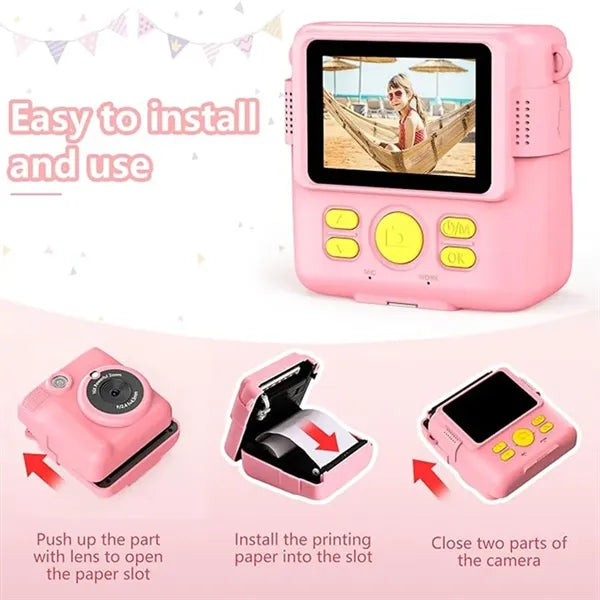 Instant Photo Print Camera for Kids with Thermal Paper