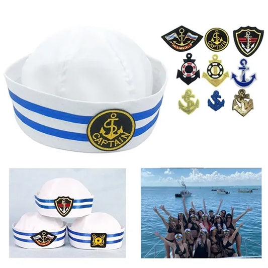 Blue And White Sailor Hat