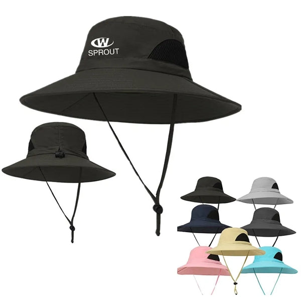 Sun Protection Wide Brim Bucket Hat