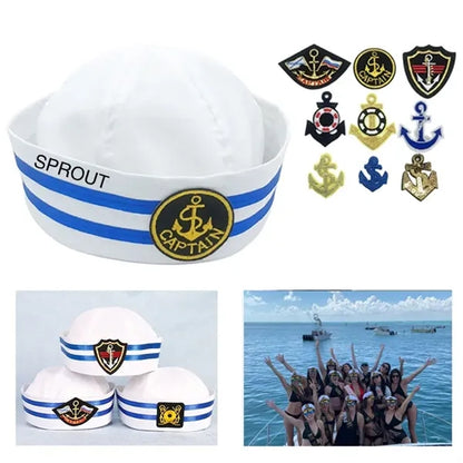 Blue And White Sailor Hat