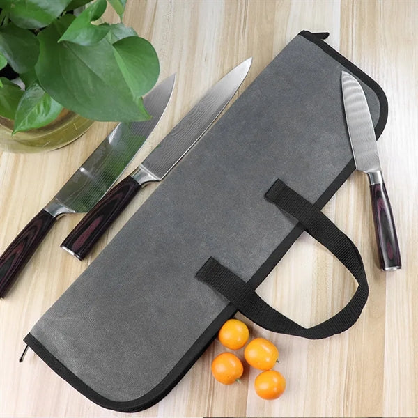 Canvas knife Case with 4 Slots For Kitchen Tools