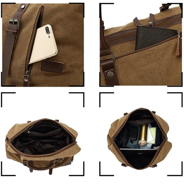 Canvas Duffel Weekend Bag with Wheels