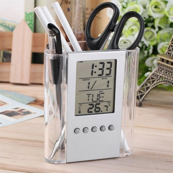 Electronic Calendar Pen Holder Office Supplies Organizer