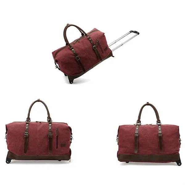 Canvas Duffel Weekend Bag with Wheels