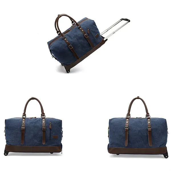 Canvas Duffel Weekend Bag with Wheels
