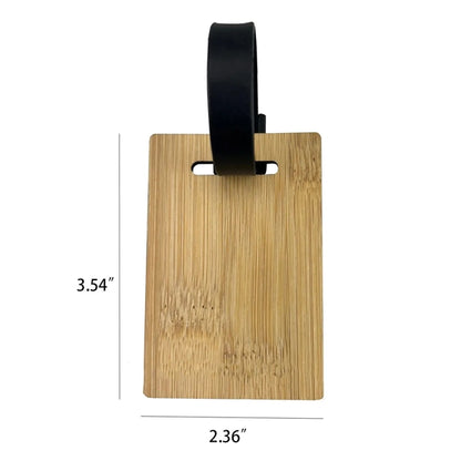 Wood Leather Luggage Tag for Suitcase Label Travel Bag