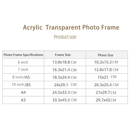 Acrylic  Transparent Photo Frame