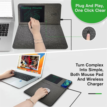 Qi Wireless Charging Mouse Pad With LCD Writing Tablet
