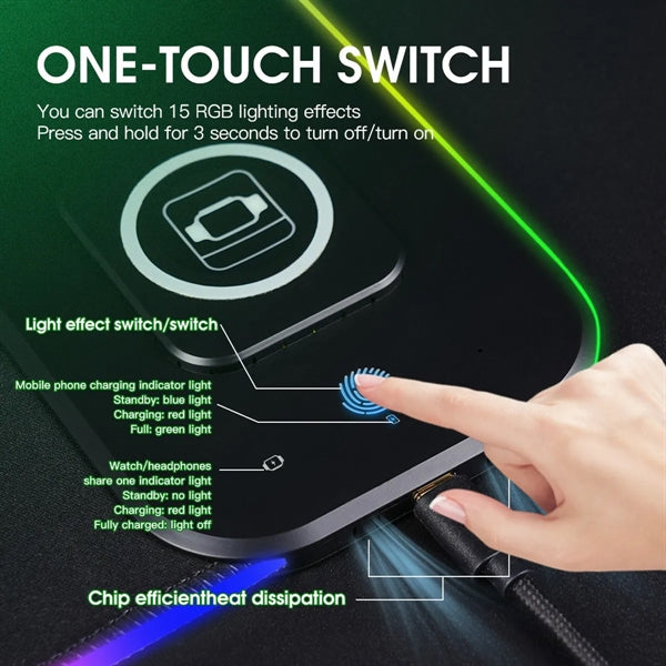 Magnetic Gaming Wireless Charging Mouse Pad